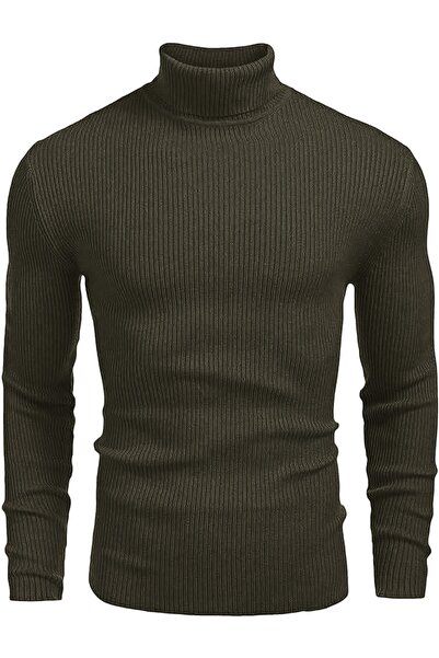 VASK Ανδρικό πλεκτό πουλόβερ κοτλέ ψηλό λαιμό – Χειμερινός ζιβάγκος εφαρμοστό
