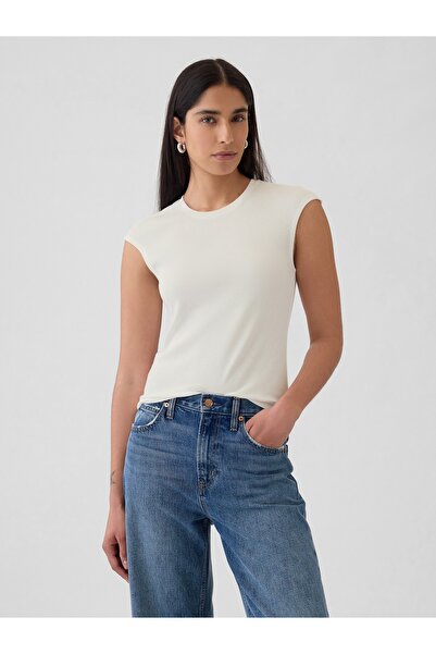 GAP Kadın Kırık Beyaz Modern T-Shirt
