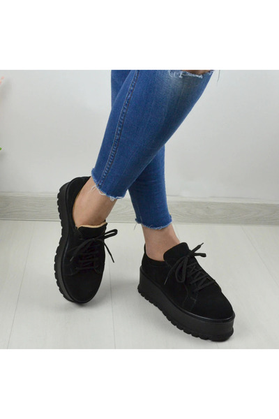 NEBY SHOES Women's Casual Shoes Made of Genuine Leather, Adelle, Black