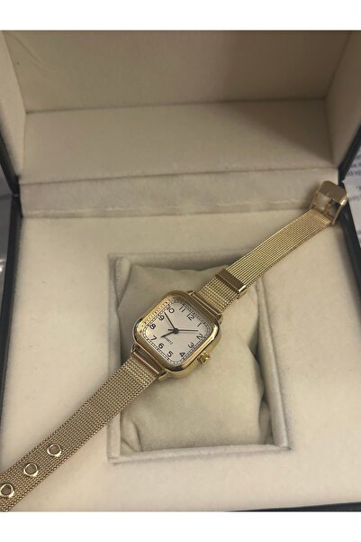 QUARTZ Retro Straw Cord Minimal Women Wristwatch Modern Gold Color Vintage Bb0068