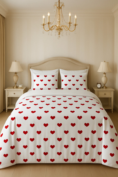 uykulife home collection Uykuli̇fe Single Heart Duvet Cover Set