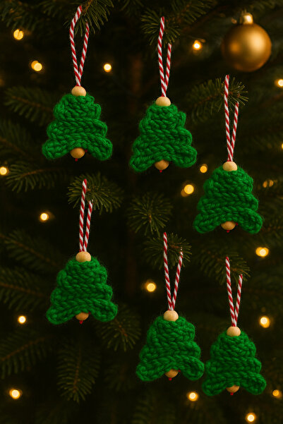 Emsay Store Χειροποίητο Πλεκτό Στολίδι Χριστουγεννιάτικου Δέντρου – Σετ 4 τεμαχίων