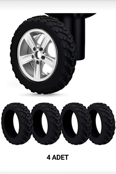 Defnestodio 4 Adet Siyah Silikon Bavul Tekerleği Kılıfı Sessiz Koruyucu Ofis Sandalyesi Tekerlek Kılıfı