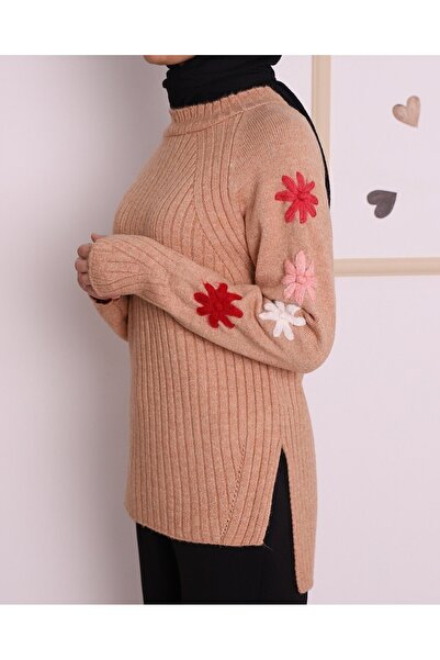 Modamorfo Μακρύ Χειμερινό Πλεκτό Τουνίκ - Ανάγλυφο Κεντημένο, Βιζόν