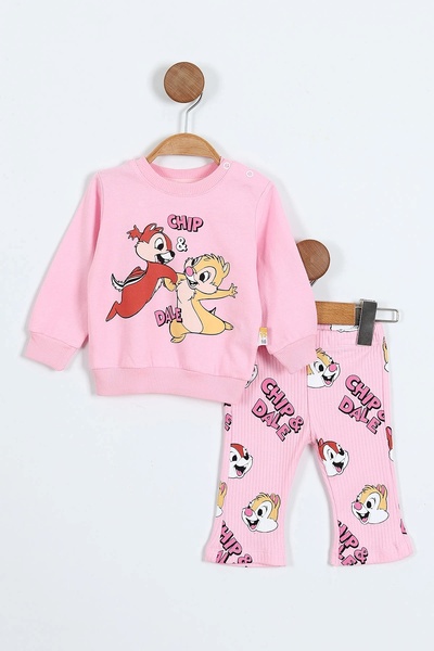 çıtır betüş 6-24 Months Chip & Dale Printed Flared Baby Set | Transitional