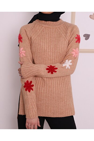 Modamorfo Μακρύ Χειμερινό Πλεκτό Τουνίκ - Ανάγλυφο Κεντημένο, Βιζόν