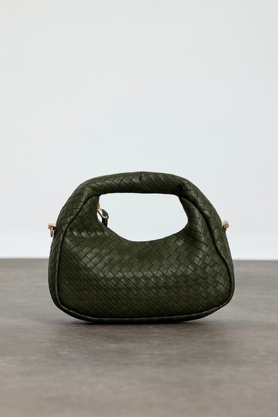 Çantacımstore Women's Mini Joli Braided Handbag Khaki