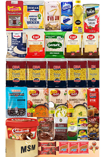 MSM Ramazan Paketi Erzak Kolisi Kumanya Paketi Gıda Paketi 37 Parça No 19 Çocuklar İçin Çikolata Setli