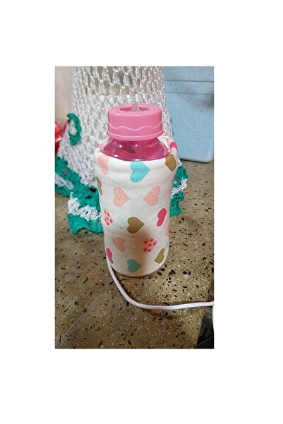 Universal Thermal heating cover for baby milk bottle, portable, USB cable, heart design