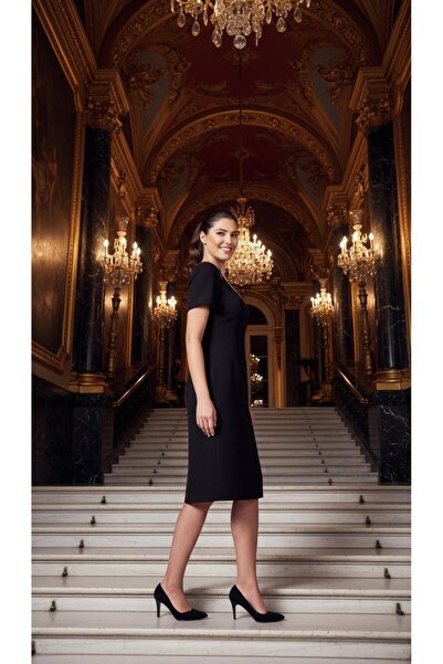 Nidya Moda Plus Size Black Stone Embroidered Evening Dress 4104s