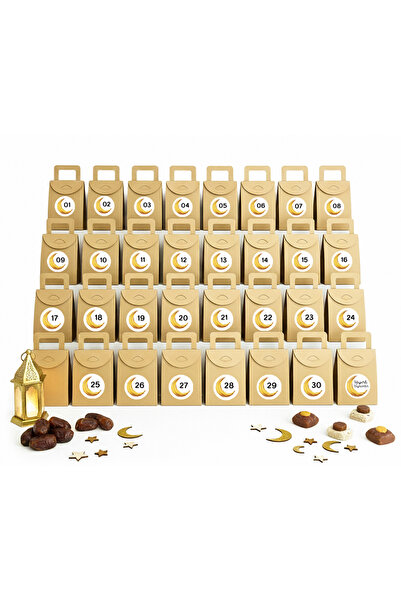 repro design Σετ ημερολογίου 30 ημερών για το Ραμαζάνι Κενό κουτί δώρου 10x15 εκ. 30 τεμάχια 48 τεμάχια Ετικέτα αριθμών Ημερολόγιο Advent