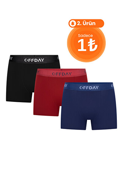offday Essential Erkek Spor Boxer 3’lü Karışık – Modal Pamuk, Doğal Yapı, Esn...