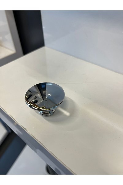 Taşkın Aksesuar Metal Mushroom Button Handle Chrome Cabinet Door Modern Drawer Bedside Table Tv Unit Silver Single Hole Furniture