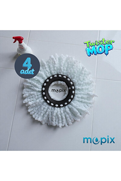 Mopix Twister Döner Başlıklı Yedek Mop Bezi 4 Adet