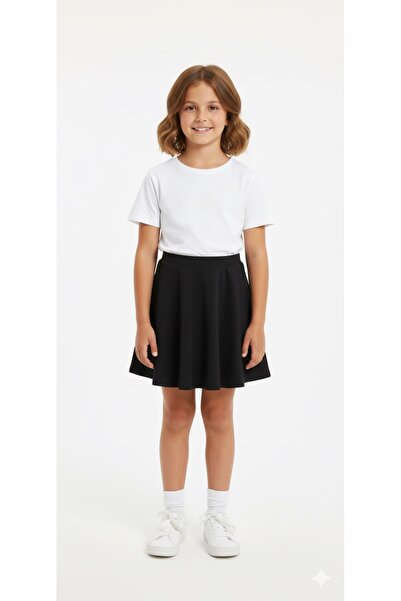 KedyKids Black Girl's Double Straight Skirt