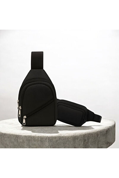 Sofia Unisex Double Cross Bag and 3 Zipper Strap Bag