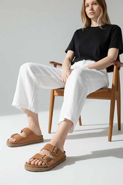 Land of Cork Παντόφλες από γνήσιο δέρμα με ανατομική φυσική σόλα από φελλό