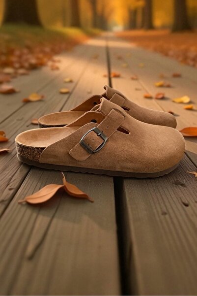 Land of Cork Snape Sabo Unisex Taba Замша Анатомічна підошва з грибковою основою Закриті капці