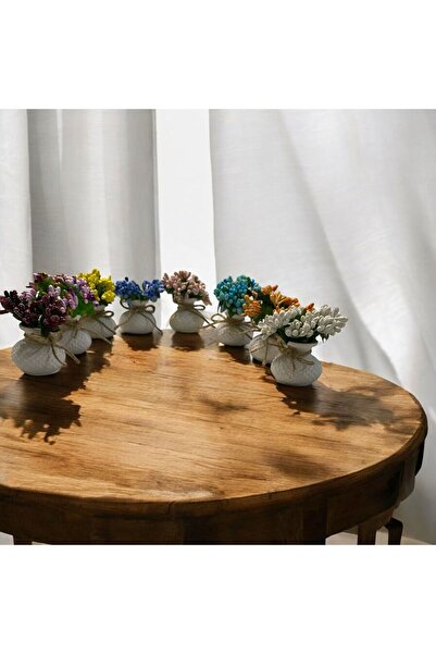 BilgiHome Renkli Sekizli Mini Dekoratif Set, Şık ve Çiçekli Ev Süsleri