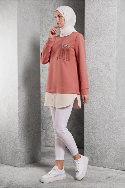 Alvina 45153 Model Garnished Tracksuit Tunic