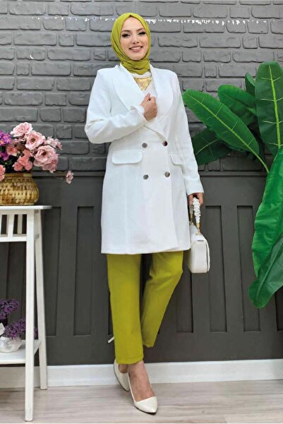 TRENDTESETTÜR Women's Ecru Buttoned Jacket t 0667