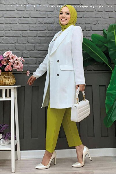 TRENDTESETTÜR Women's Ecru Buttoned Jacket t 0667