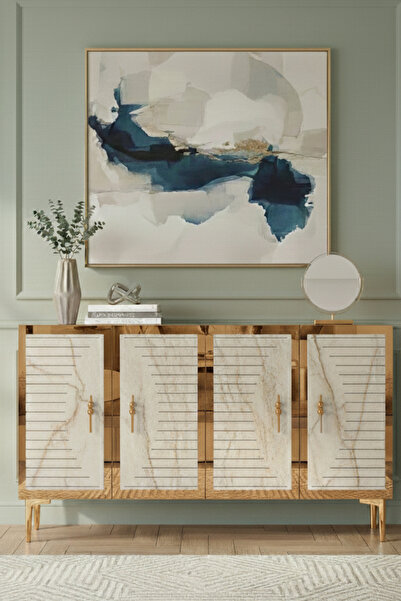 CENEYRA KA1207BTG TUNA120 KONSOL, KAHVE KÖŞESİ ve TV SEHPASI BEYAZ-TRAVERTEN ...