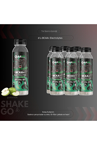 Quicktein - Shake & Go BCAA+ Green Apple - 6lı Paket