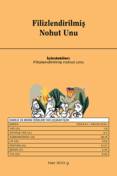 THE GOOD WİLD Filizlendirilmiş Nohut Unu | Glutensiz Un | Vegan | Yüksek Lif | Glutensiz Ürün | 300 Gr