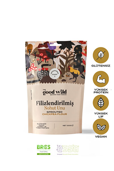 THE GOOD WİLD Filizlendirilmiş Nohut Unu | Glutensiz Un | Vegan | Yüksek Lif | Glutensiz Ürün | 300 Gr