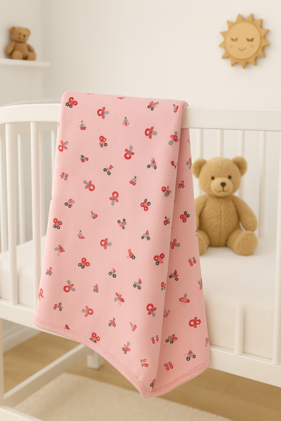 Vivolas بطانية أطفال من القطن الطبيعي العضوي بنسبة 100% (90-90 سم) بطبقة مزدو...