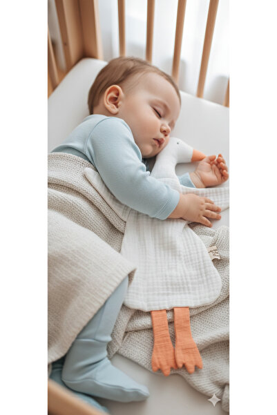 O&G Collection Sevimli Ördek %100 Pamuklu 8 Katlı Müslin Uyku Arkadaşı Bebek ...