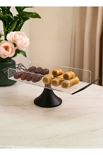 ALQANNAS Acrylic serving dishes with a base, available in large and medium sizes, of very high quality.