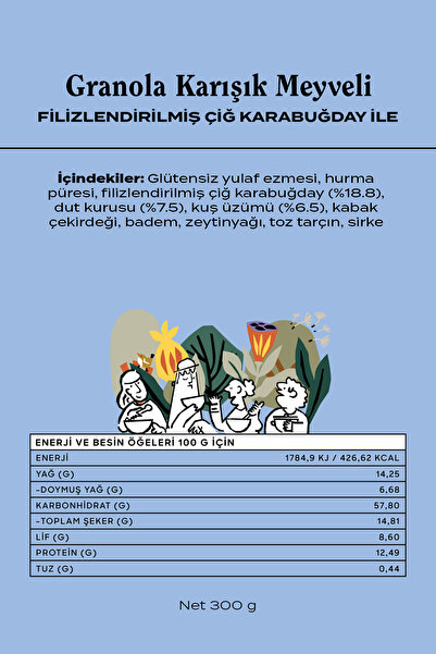 THE GOOD WİLD Karışık Meyveli Granola | İlave Şekersiz | Glutensiz Vegan Atıştırmalık | Yüksek Lif | 300 gr