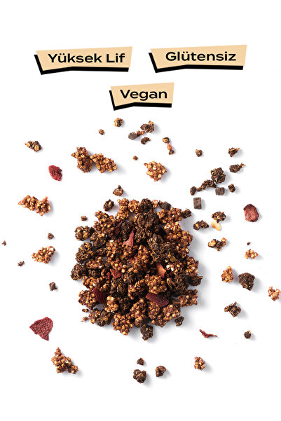 THE GOOD WİLD Çilekli Çikolatalı Granola | Glutensiz Vegan Atıştırmalık | Kurutulmuş Çilek | Yüksek Lif | 5x300 Gr