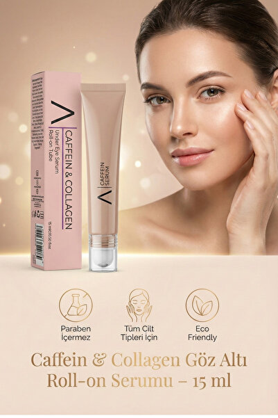Aceso Naturals Kafein ve Kolajen Göz Altı Serum Roll-on Tüp Serum Şişlik & Morluk Karşıtı 15 ml