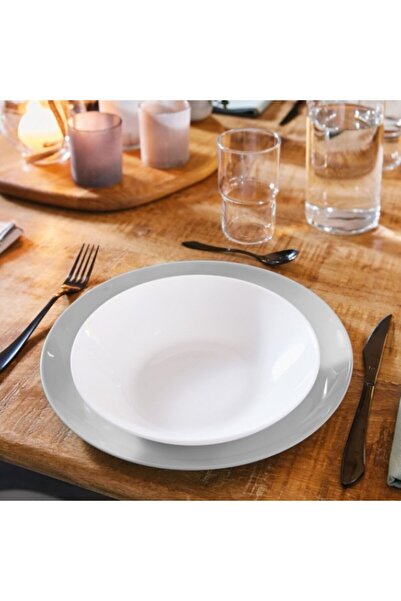 Luminarc 6-Piece Zelie White 20 cm Deep Dinner Plate