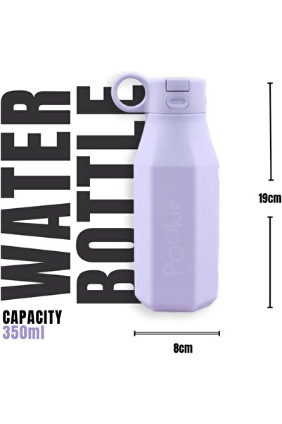 Riizzlr Pookie Silicone Bento Lunch Box & Water Bottle Set (3-Compartment, Light Grey)