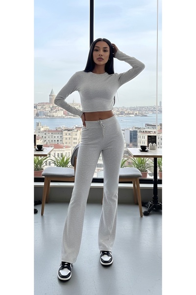 ELİBELLA Women's Cotton Crop Pants Top and Bottom Set