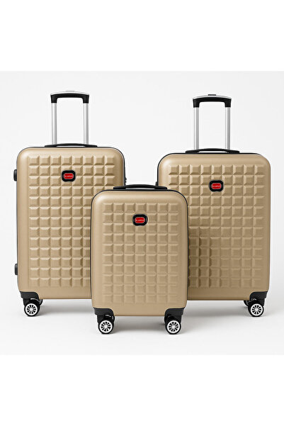 ASFAR مجموعة XT-307 من 3 حقائب سفر (28/24/20 بوصة) | حقيبة صلبة من ABS بقفل رقمي - لون الشمبانيا