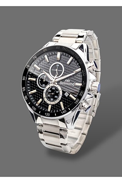 Belmond ساعة يد رجالية أصلية بضمان لمدة عامين ووظائف نشطة 5 Atm مقاومة للماء بحبل فولاذي