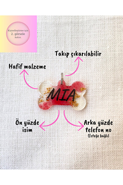VenüsTakı Kemik Şeklinde Kedi/ Köpek- İsimliği/ Künyesi