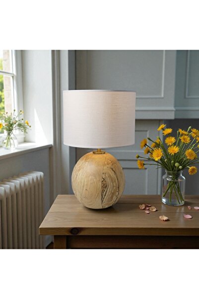 Cristalin Aydınlatma Natural Wood Body Table Lamp