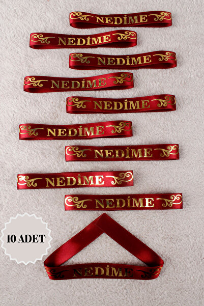 Mortex Bordo Nedime Kol Kurdele Bileklik 10 Adet - Kına, Düğün, Söz, Nişan, B...
