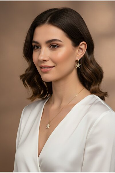 Stainlless Steel Küpe ve kolye seti