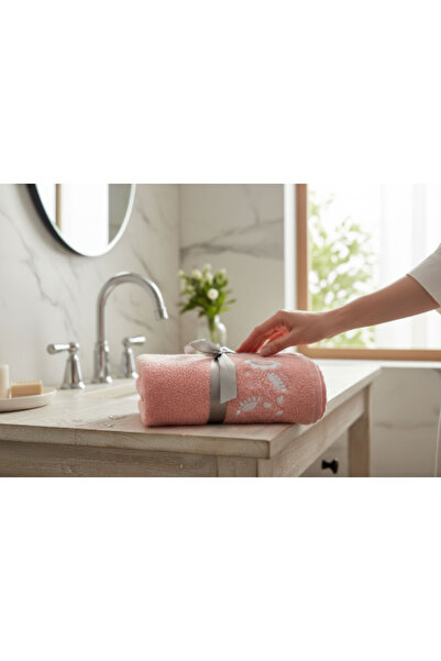 Ercahome tekstil منشفة وجه برتقالية مزدوجة مطرزة بالزهور، 50*80، 100% قطن