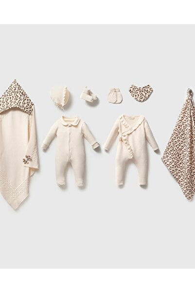 Mert Baby Little Leopard 8'li Organik Hastane Çıkış Seti %100 Pamuk Yenidoğan...