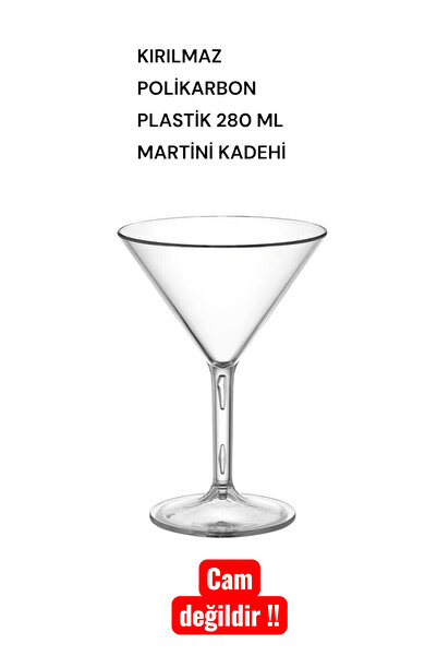 GastroPlast Martini Bardağı, 280 Ml, Polikarbonat Plastik, Şeffaf ( Dikkat : Cam Değildir. )