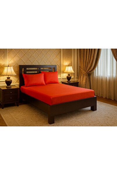 Çeyiz Bahçesi طقم ملاءة سرير مزدوجة حمراء 240x260