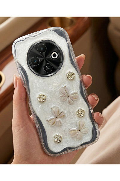 Rivor غطاء متوافق مع هاتف تكنو سبارك 30C مع حماية للكاميرا ونقش الفراشات والزهور